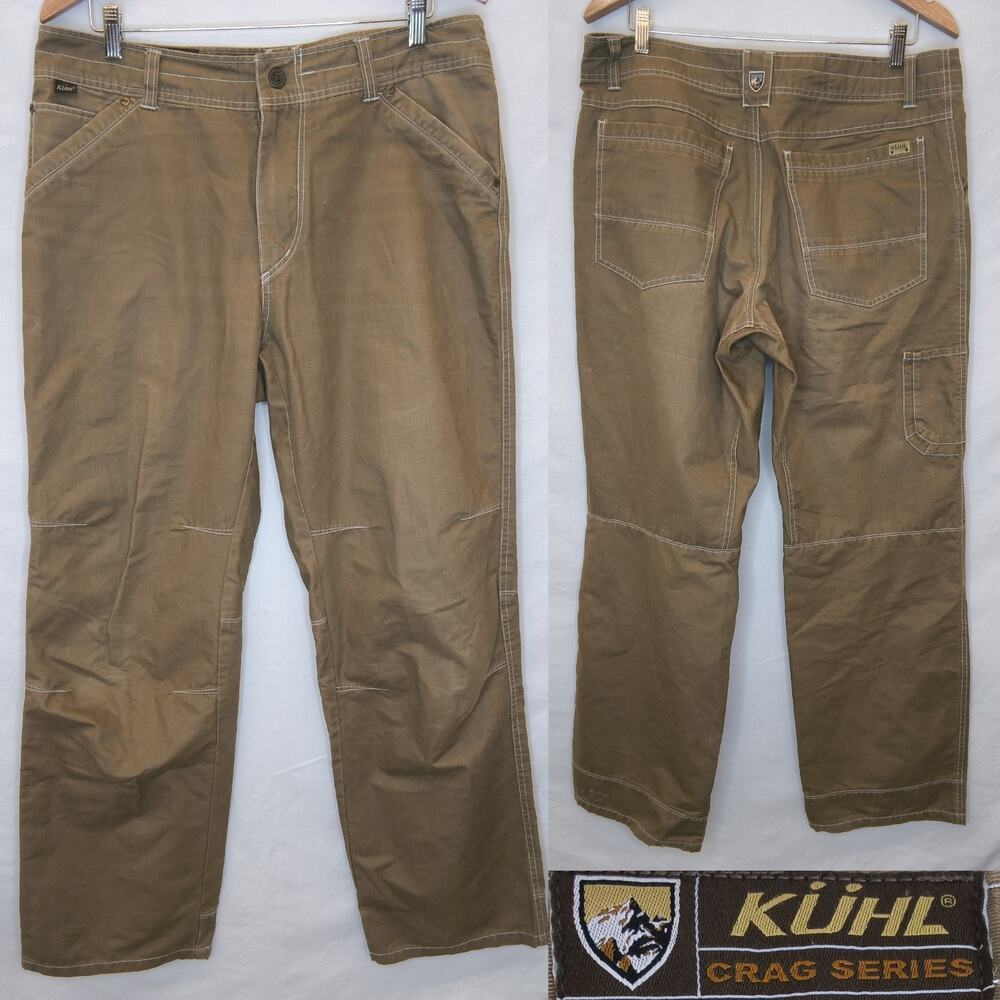 Kuhl Crag Series Men's Size 36" x 32" Brown Cargo Pockets Outdoors Hiking #W5472